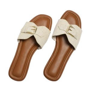 Womens Flat Sandals Dressy Sandals Comfort Slide Black Brown White Sandals Size 5-10