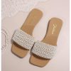 Women's Pearls Slide Sandals Open Toe Slip On Summer Sandals