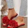 Women's Flower Flat Sandals Floral Slip on Dressy Cute Vacation Slides Sandal 2025