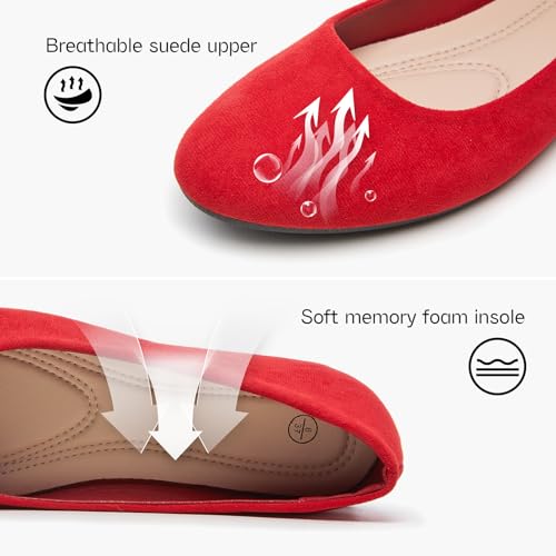 Flats for Women Round Toe Flat Shoes Dressy Black Ballet Flats Comfortable Womens Dress Shoes Ballerina Flats for Work