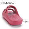 Women and Men Wide Width Recovery Sandals Plantar Fasciitis Arch Support Orthotic Slides Adjustable Double Buckle Thick Sole