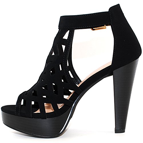 Open Toe Ankle Strap Sandal – Western Bootie Stacked Heel Open Toe Cutout Shoes
