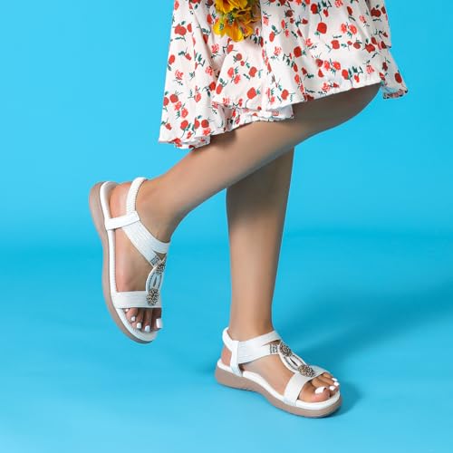 Clearance Women Flat Sandals wide-fit Arch Support Boho Braided Sandals Comfort Walking Beach Ankle Elastic Summer Shoes Black