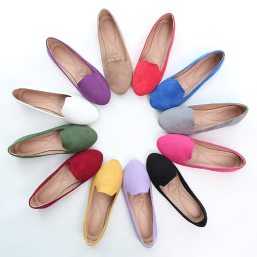 Women's Flats Classic Candy Colored Cute Slip On Ballet Shoes Soft Solid Dress Flat Shoes