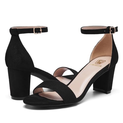 Women Open Toe Low Chunky Short Heels Ankle Strap Block Heel Sandals Party Dress Wedding Pump Shoes