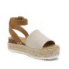 Topic Open Toe Buckle Ankle Strap Espadrilles Flatform Wedge Casual Sandal
