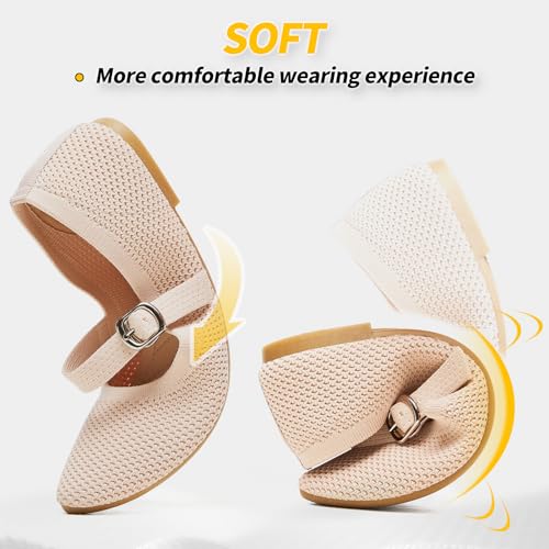 Mesh Ballet Flats for Women,Women's Mary Jane Flats with Buckle Strap,Black Nude Foldable Flats Shoes for Women,Comfortable