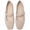 Women's Ballet Flats Shoes Square Toe Mary Jane Shoes Women Comfortable Knit Flats for Casual Wedding Office Dressy Business