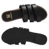 Women's Flat Sandals Dressy Open Toe Round Toe Slide Sandals Comfortable Casual Beach Slip on Slippers for Summer
