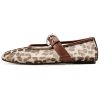 Leopard Flats for Women Mesh Flats Ballet Flats Mary Jane Flats Women's Dress Shoes Ballet Shoes