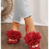 Women's Flower Flat Sandals Floral Slip on Dressy Cute Vacation Slides Sandal 2025