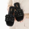 Black White Sandals Women Flat Sandals Comfortable Womens Slide Sandals Fashion Flat Sandals for Women 2025 Summer