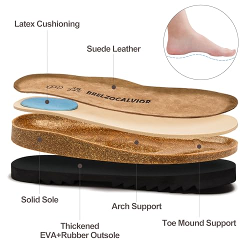 Suede Clogs for Women Leather Slip-on Mules Men's Potato Shoes Non Slip Sandals with Adjustable Buckle