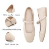 Knit Flats for Women Square Toe Flats Casual Ballet Flats with Ankle Strap,Mary Jane Shoes Women Comfortable for Dressy Office