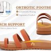 Womens Slides Sandals with Plantar Fasciitis Arch Support Fashion Comfort Adjustable Flat Sandals Ladies Lightweight Orthotic