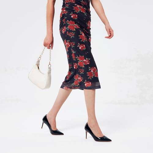 3 in Classic Pointy Pull on Heeled Wedding Pumps - Comfortable Stiletto Closed Toe Dress Heels for Prom Work