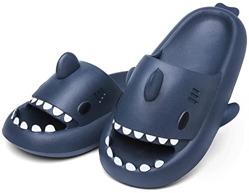 Men's and Women's Shark Slides Cloud Slippers Summer Novelty Open Toe Slide Sandals Anti-Slip Beach Pool Shower Shoes with