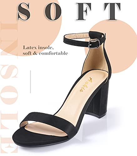 Heels for Women Open Toe Ankle Strap Chunky Heel Sandals 2.75 Inch