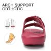 Women and Men Wide Width Recovery Sandals Plantar Fasciitis Arch Support Orthotic Slides Adjustable Double Buckle Thick Sole