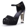 Women's IN4 Mary Platform Chunky High Heels Sandals Peep Toe Dress Wedding Bridal Shoes For Women Bride Bridesmaid