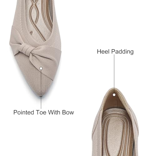 Pointed Toe Flats for Women Ballet Flats Comfortable Dressy Knit Lightweight Casual for Work Office Womens Flats