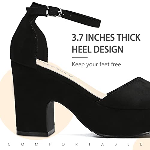 Women's Platforms Wedges Sandals Suede Open toe Ankle Strap Fashion Wedding Sexy Dress Block Chunky High Heels Pumps Shoes