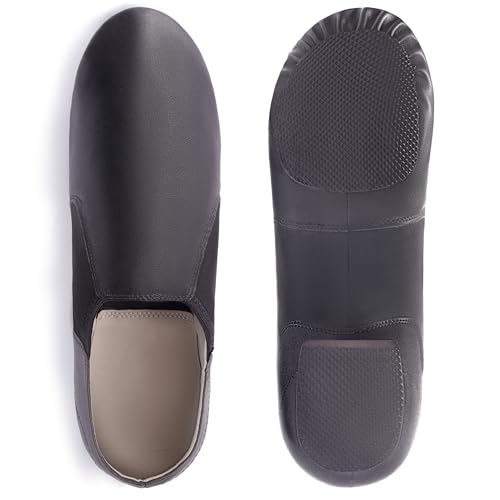 Unisex Jazz Shoe Leather Upper Women and Men's Slip-on Dance Shoes