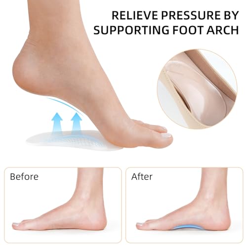 Arch Support Inserts, Gel Arch Support Cushions for Flat Feet Plantar Fasciitis, Shoe Insoles for Pain Relief - Woman & Man,