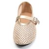 Mesh Ballet Flats for Women Adjustable Strap Mary Jane Flats Casual Office Shoes