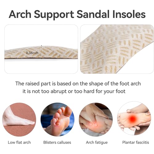 Gel High Heel Arch Support Inserts Women, Invisible Sandal Insoles, Adhesive Inserts for Flat Feet Dress Shoes Anti-Slip, 2
