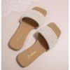 Women's Pearls Slide Sandals Open Toe Slip On Summer Sandals