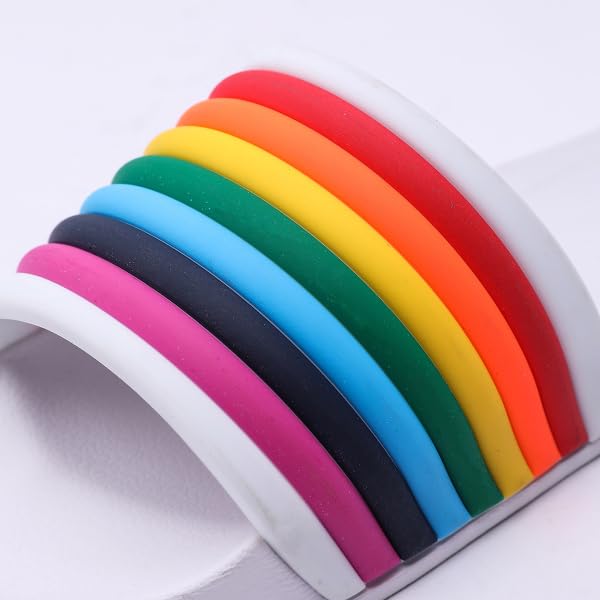 Rainbow Sport Sandal Slide for Women for Men Pride Month LGBTQ+ Parades Queer Party Cute Y2k Kawaii Aesthetic Sandals Shower