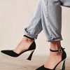 Womens Pumps Point Closed Toe Heels Buckle Ankle Strap D'Orsay Heeled Sandals