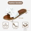 Women's Bow Knot Slides Open Toe Flat Sandals Summer Slip On Slippers
