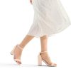 Women's Chunky Block Heels Open Toe Ankle Strap 3.5 Inch Heeled Sandals