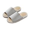 Women Mens Unisex Washable Cotton Open-Toe Home Slippers Indoor Shoes Casual Flax Soft Non-Slip Sole Shoes