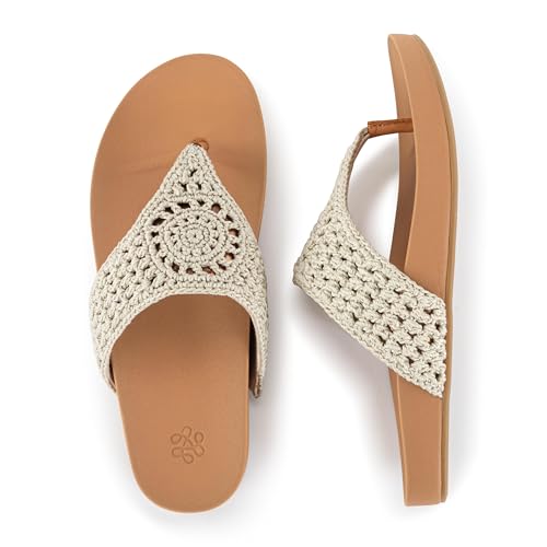 Everly Slide Sandal - Women's Flat Fashion Slides with Soft Cushion Sole - Beach Slip On Sandals For Everyday
