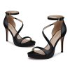 Stiletto Women High Heels: 4.3 Inch Comfortable Heels Prom Party Wedding, Peep Toe Platform Heels, Black White Silver Gold