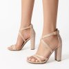 Womens Chunky Heels 4 inch High Multi Strap Soft Comfort Block Heeled Sandals for Prom Dancing Wedding