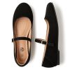 Mary Jane Flats for Women Leather Ballet Flats Shoes Round Toe Comfy Dressy Casual Work Flats with Ankle Strap