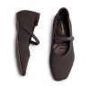 Mary Jane Flat Shoes for Women with Arch Support and Concealed Low Wedge Heel, Comfortable Women Square Toe Ballet Flats Knit