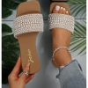 Women's Pearls Slide Sandals Open Toe Slip On Summer Sandals