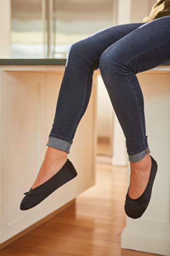 Women's Satin Ballerina Slippers with Soft Tie Bow and Suede Sole