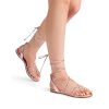 Lace-up Gladiator Sandals Strappy Dressy Summer Flat Sandals for Women