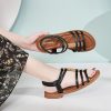 Womens Sandals Flats Shoes - Comfortable Summer Dressy Casual Ankle Elastic Slip on Walking Beach Sandal