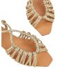 Women's Metallic Braided Slingback Sandals Casual Strappy Sandals