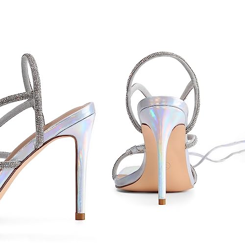 High Heels Stilettos for Women - Strappy Gladiator Sexy Square Toe Open Toe Dressy Pumps Sandals