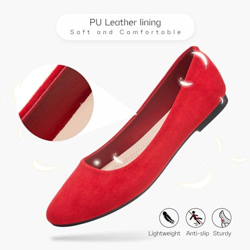 Flats for Women Round Toe Flat Shoes Dressy Black Ballet Flats Comfortable Womens Dress Shoes Ballerina Flats for Work