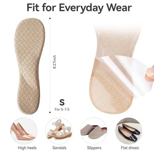 Gel High Heel Arch Support Inserts Women, Invisible Sandal Insoles, Adhesive Inserts for Flat Feet Dress Shoes Anti-Slip, 2