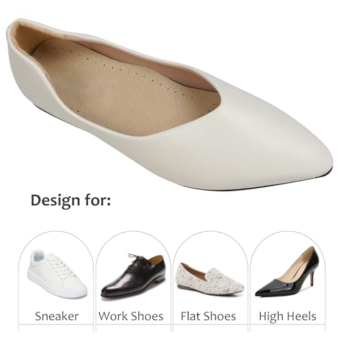 2 Pairs Pigskin Sockless Insoles|Barefoot Cushion Pads|Absorbs Sweat & Controls Odor|Wear Without Socks|Extra Thin Dress Shoes